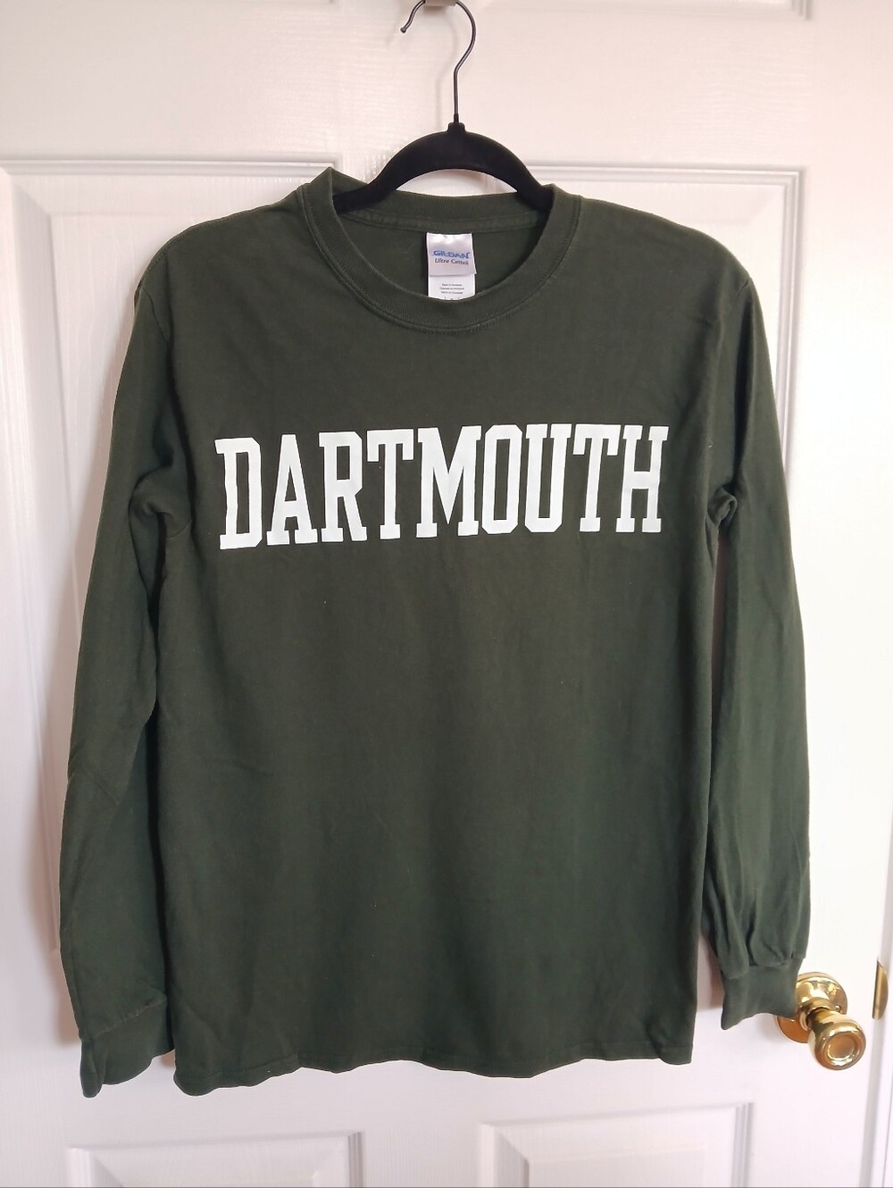 Gildan Olive Green Dartmouth Long Sleeve Tee Preppy Academia College Ivy League